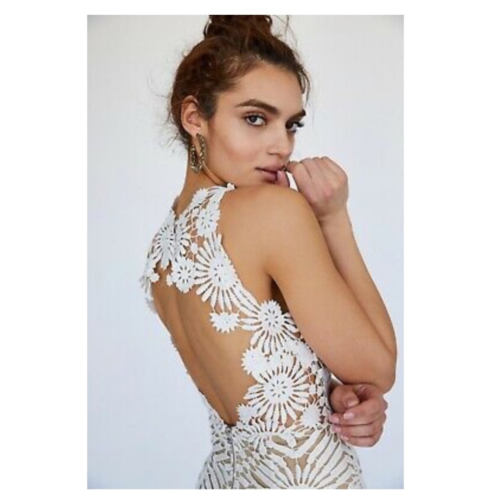 SAYLOR White Floral Lace Mini Dress